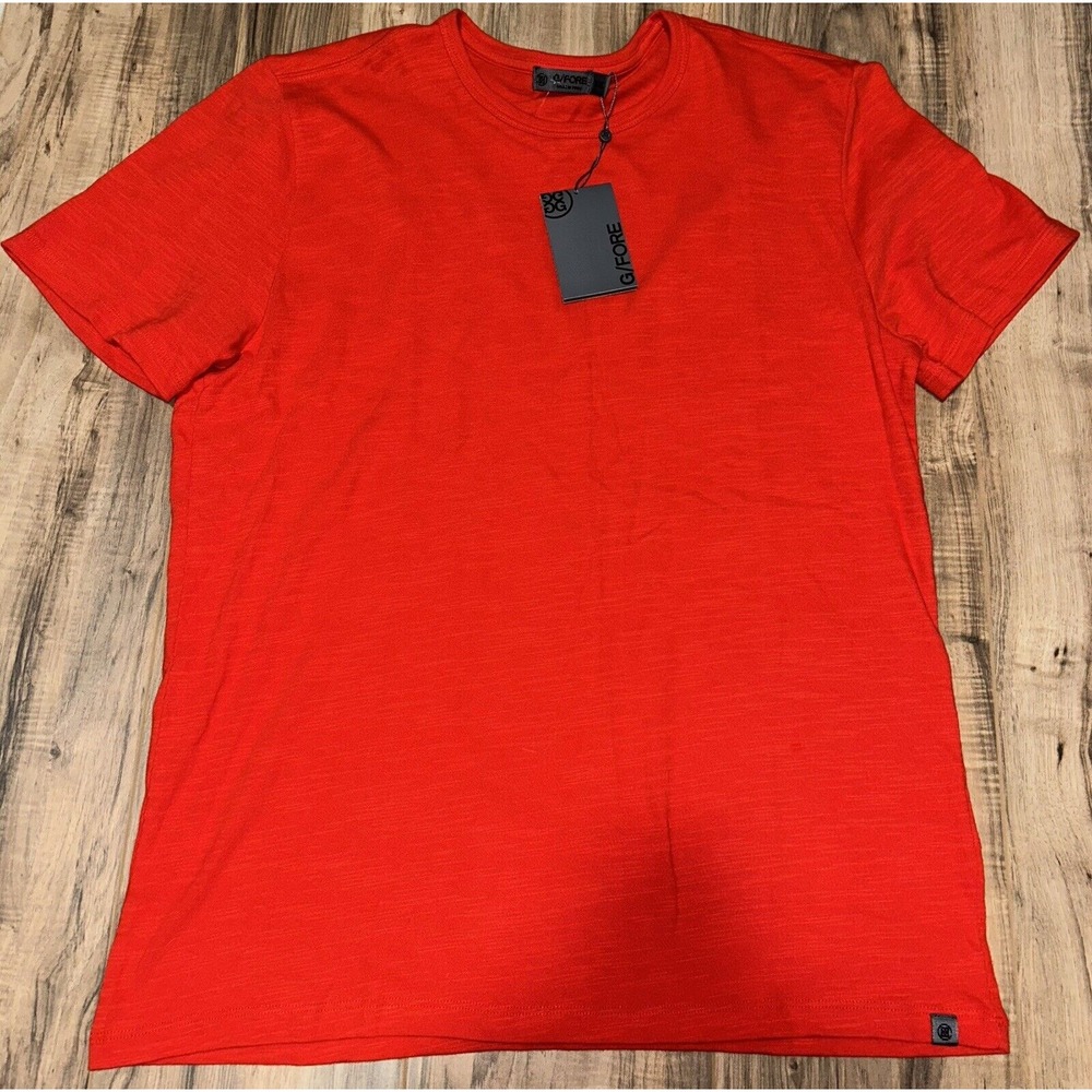 NWT  G/Fore Textured Golf T Shirt  G4MS23K461‎ Poppy Red Short Sleeve Mens 2XL